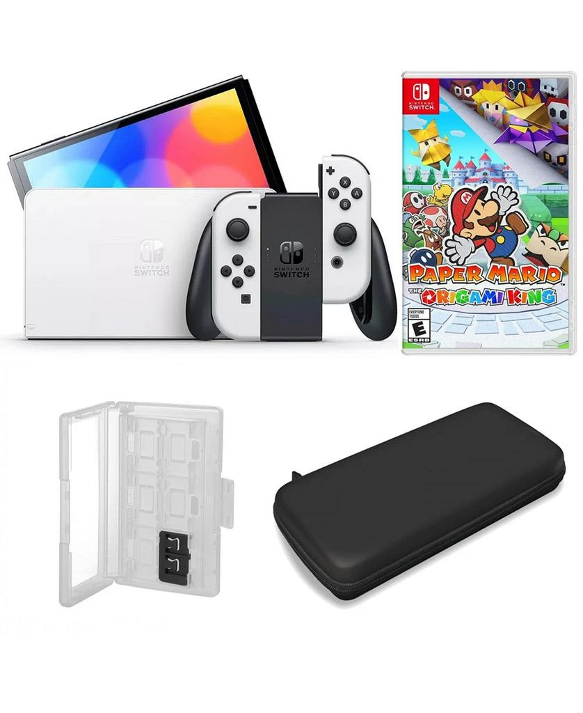 商品Nintendo|Switch OLED in White with Paper Mario Game and Accessories Kit,价格¥4124,第1张图片