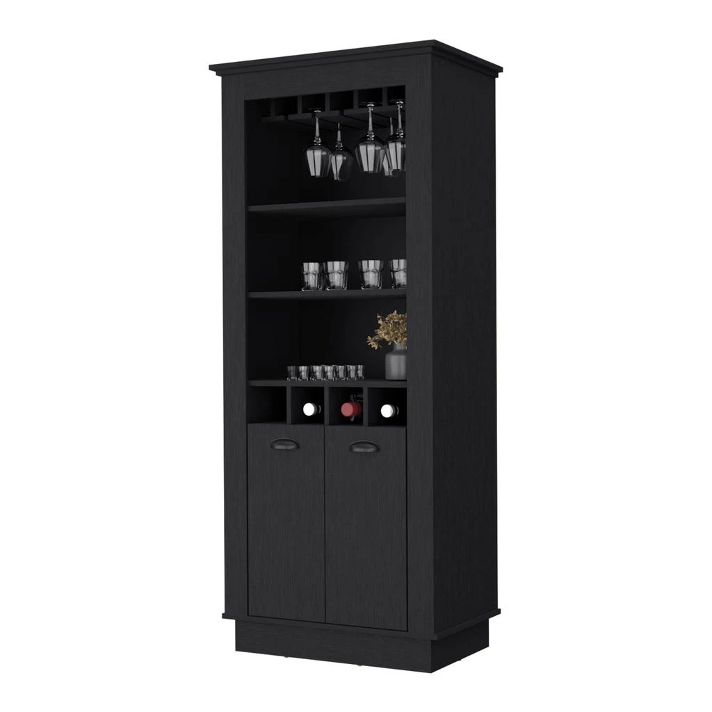 商品Homezia|70" Black Bar Cabinet With Wine Storage,价格¥7584,第4张图片详细描述