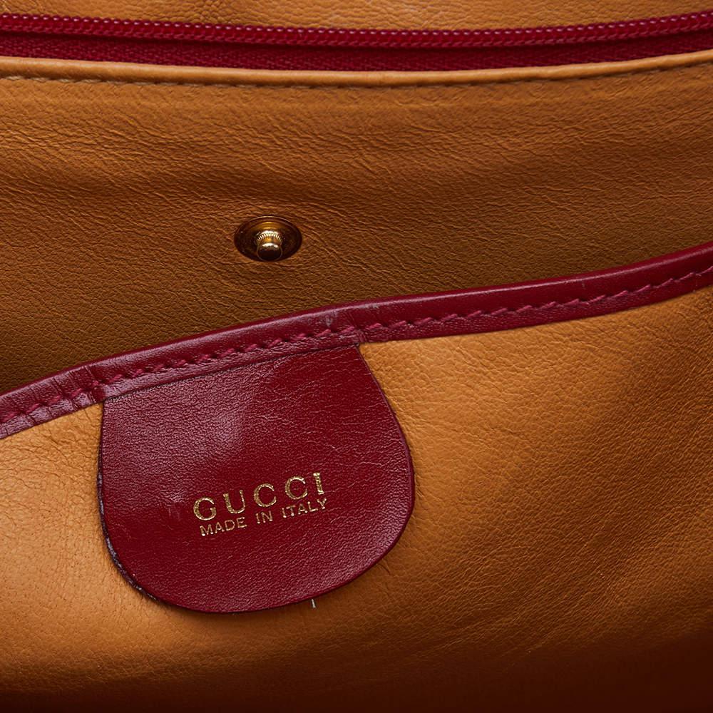 Gucci Red Leather Vintage Kelly Rare Lady Lock Top Handle Bag商品第9张图片规格展示
