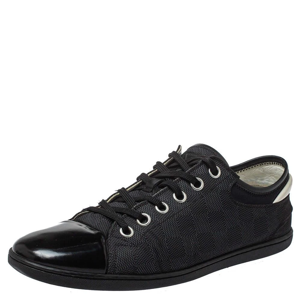 商品[二手商品] Louis Vuitton|Louis Vuitton Black/Grey Graphite Damier Nylon And  Leather Cap Toe Low Top Sneakers Size 42,价格¥2599,第1张图片