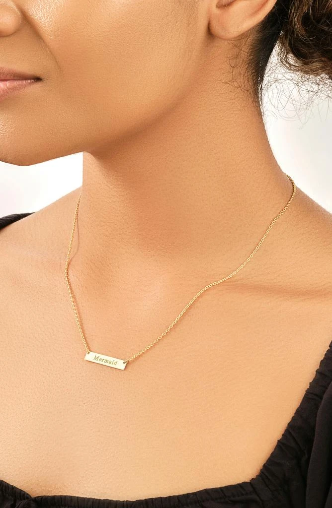 商品Sterling Forever|14K Gold Plated Sterling Silver Inspirational Bar Pendant Necklace - Mermaid,价格¥225,第2张图片详细描述