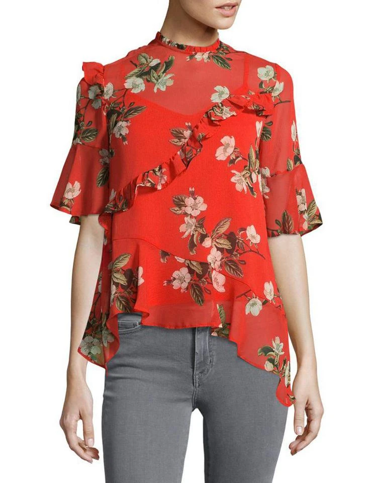 商品Miss Selfridge|Asymmetrical Floral Blouse,价格¥156,第1张图片