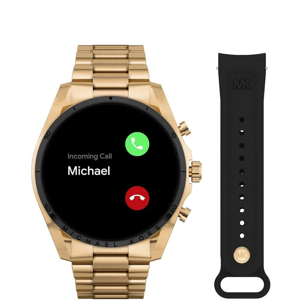 商品Michael Kors|Women's Gen 6 Bradshaw Gold-Tone Stainless Steel Smartwatch with Strap Set, 44mm,价格¥2806,第2张图片详细描述