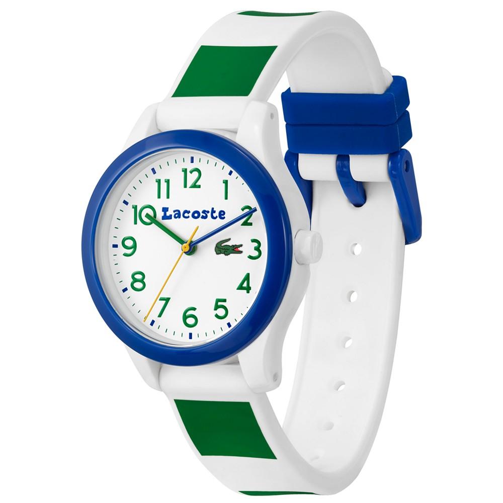Kids' 12.12 White & Green Silicone Strap Watch 32mm商品第2张图片规格展示