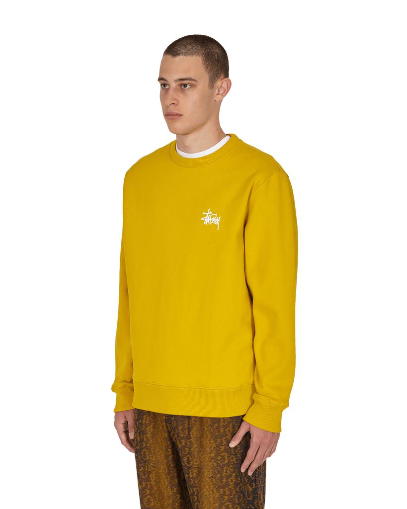 Basic Stussy Crewneck Sweatshirt Yellow商品第3张图片规格展示