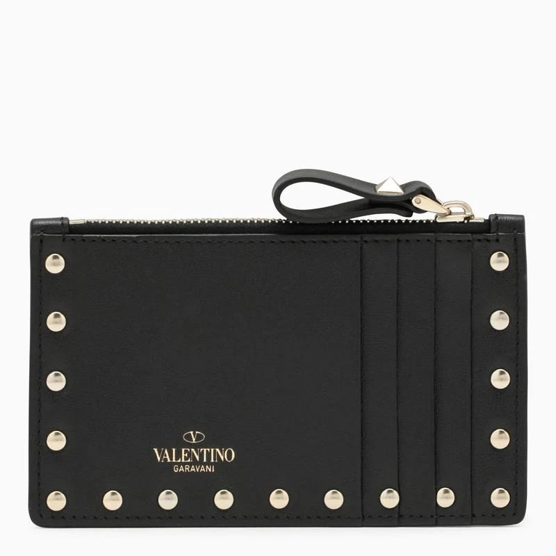 商品Valentino|BLACK ROCKSTUD LEATHER CARD HOLDER,价格¥2047,第2张图片详细描述