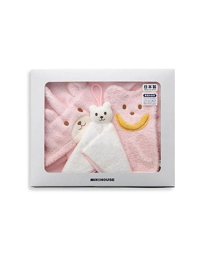 商品Miki House|Bath Time Poncho, Mitten & Wash Towel Cotton Gift Set - Baby,价格¥1124,第3张图片详细描述