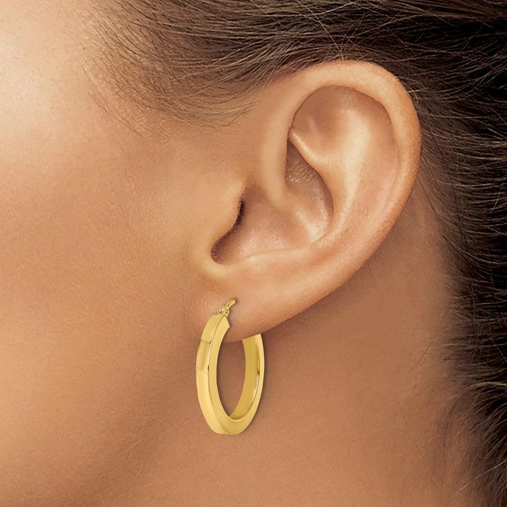 商品Diamond2Deal|14k Gold 3mm Square Shape Tube Hoop Earrings,价格¥4801,第3张图片详细描述