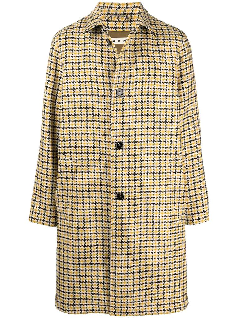 【Checked Pattern Wool Blend Coat Sサイズ HOUNDSTOOTH WOOL-BLEND COAT - BROWN / HOUNDSTOOTH | COS