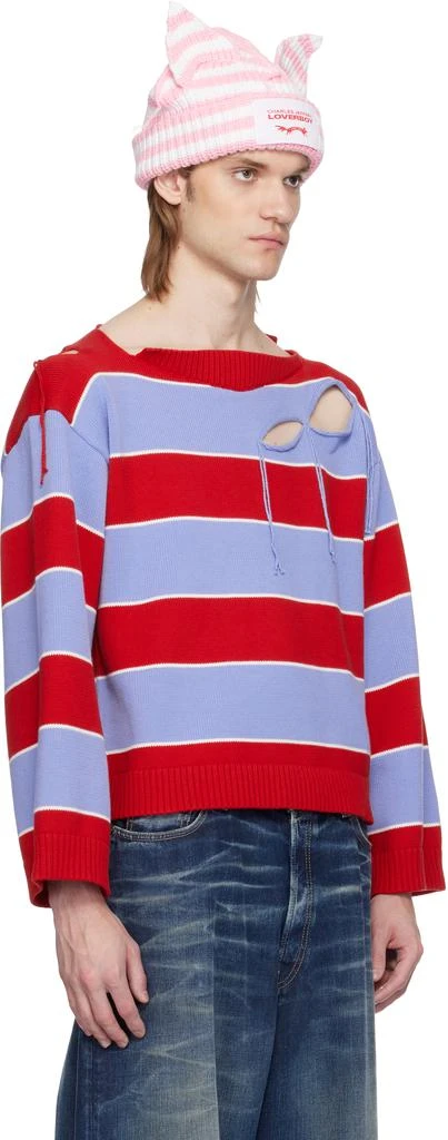 商品Charles Jeffrey Loverboy|红色 & 蓝色 Slash Stripe 针织衫,价格¥2522,第2张图片详细描述