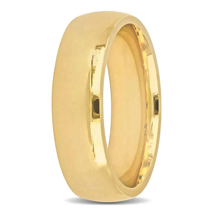 商品Amour|Men's 6.5mm Polished Finish Comfort Fit Wedding Band in 14k Yellow Gold,价格¥4968,第2张图片详细描述
