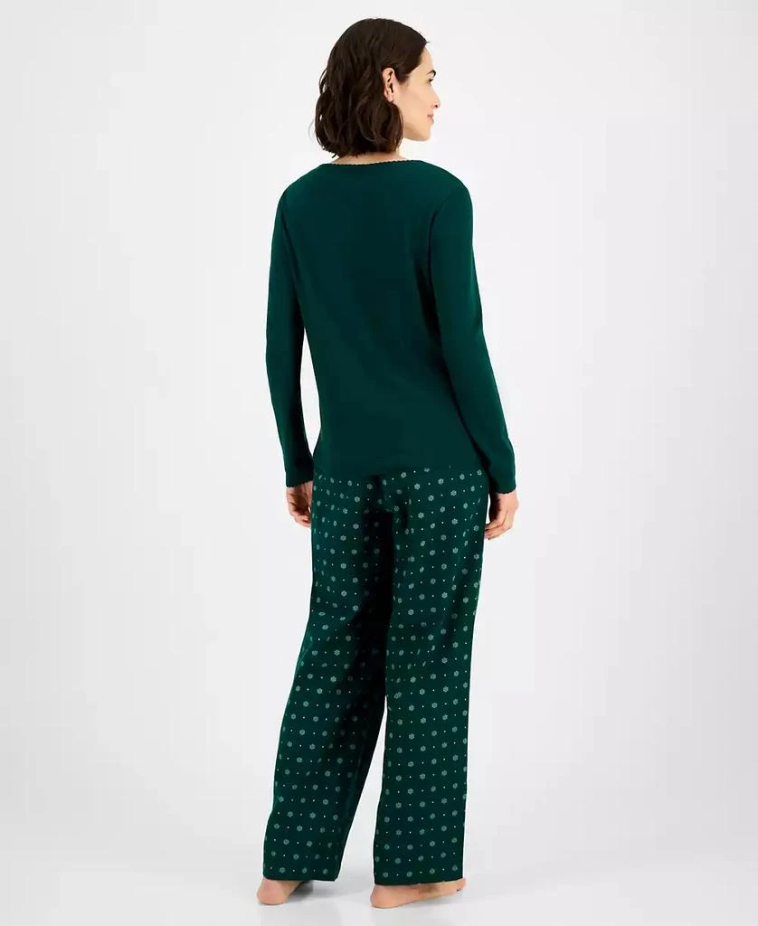 商品Charter Club|Women's Long Sleeve Pointelle Tee, Macy's Exclusive,价格¥81,第3张图片详细描述