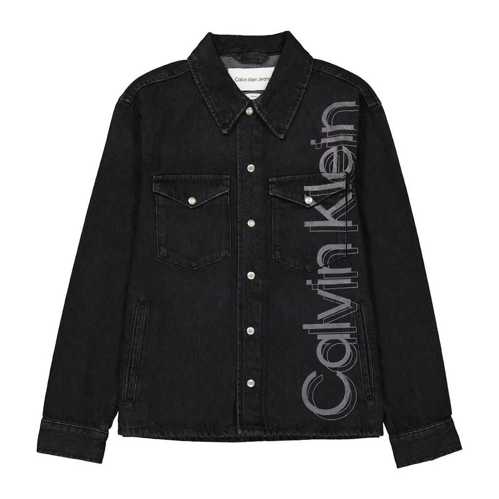 商品Calvin Klein|Calvin Klein Mens Denim Black Reconsidered Shirt Jacket, Size Small,价格¥735,第1张图片