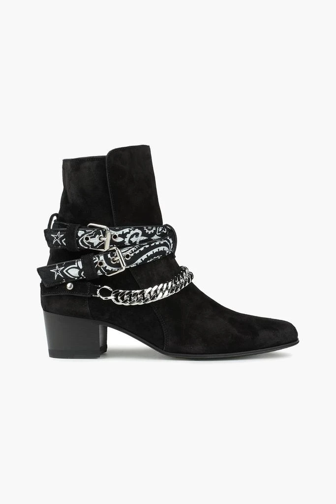 商品AMIRI|Chain-embellished buckled suede ankle boots,价格¥2085,第1张图片