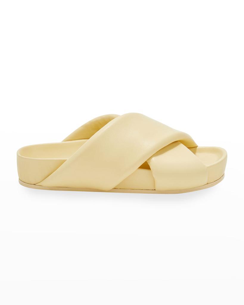 商品Jil Sander|Puffy Napa Crisscross Slide Sandals,价格¥4295,第1张图片