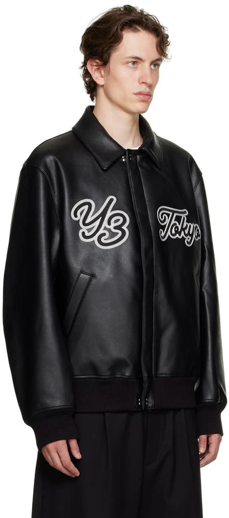 商品Y-3|Black Collared Faux-Leather Bomber Jacket,价格¥4029,第2张图片详细描述