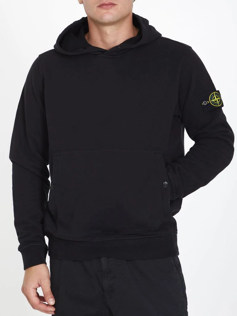 商品Stone Island|Black cotton hoodie,价格¥1927,第2张图片详细描述