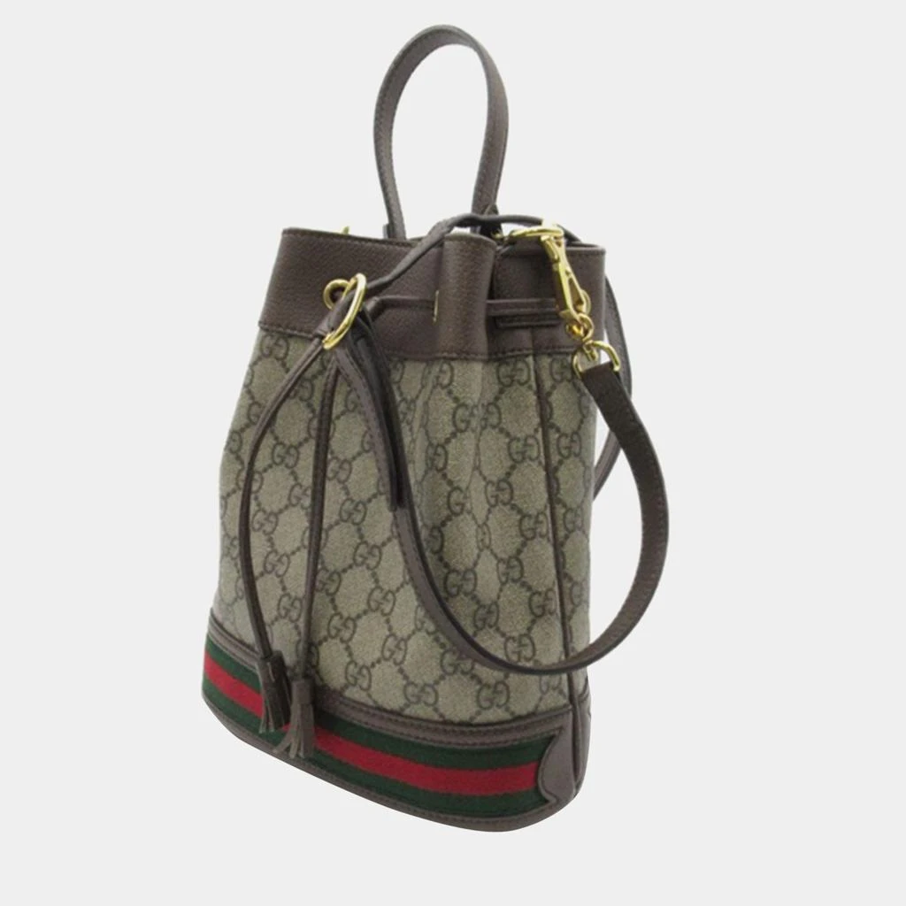 商品[二手商品] Gucci|Gucci Brown Canvas GG Supreme Small Ophidia Bucket Bag,价格¥11469,第2张图片详细描述