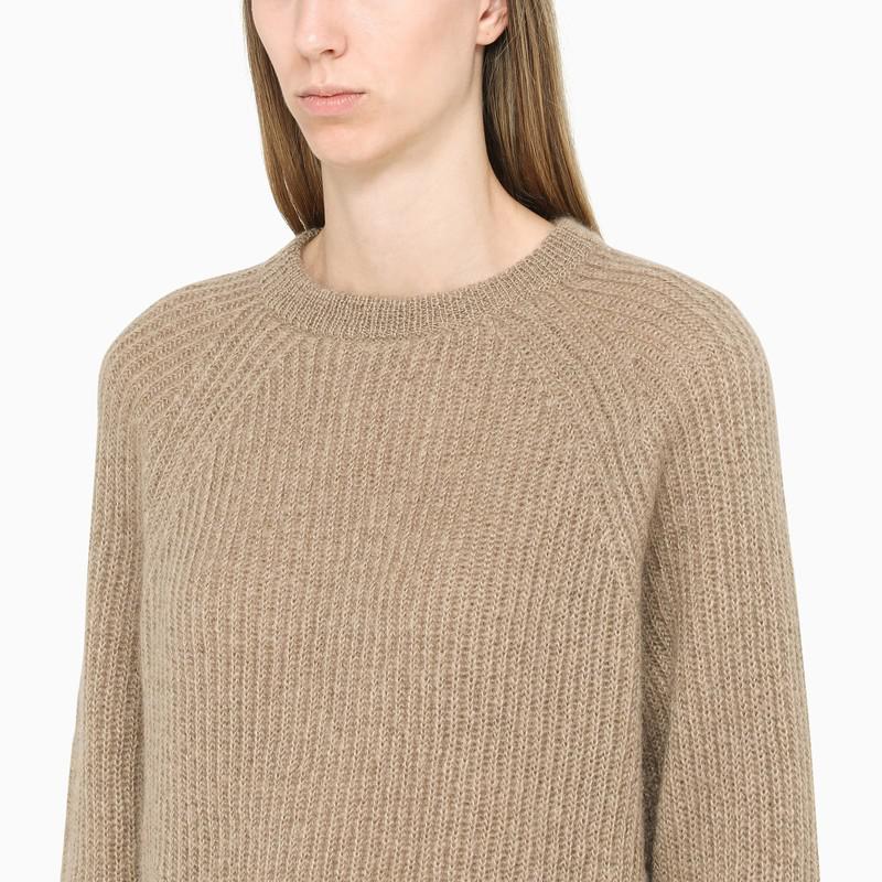 Beige ribbed mohair sweater商品第5张图片规格展示