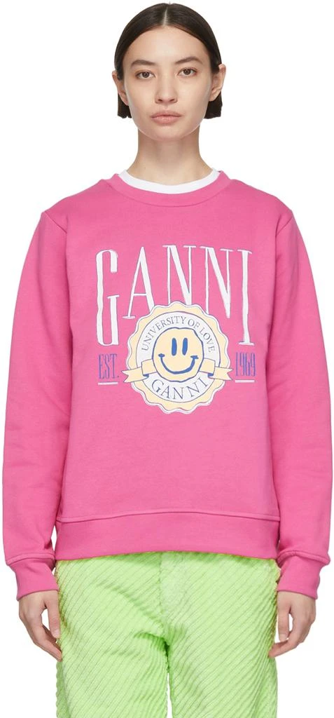 商品Ganni|Pink Organic Cotton Sweatshirt,价格¥831,第1张图片