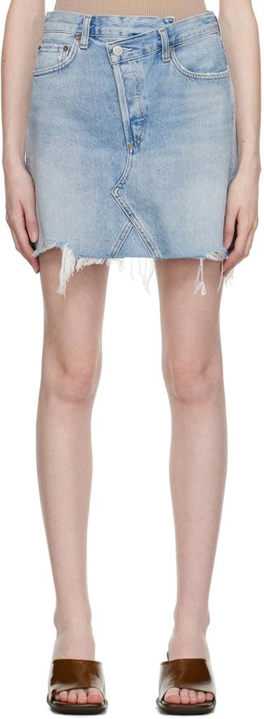 商品AGOLDE|Blue Criss Cross Denim Miniskirt,价格¥794,第1张图片