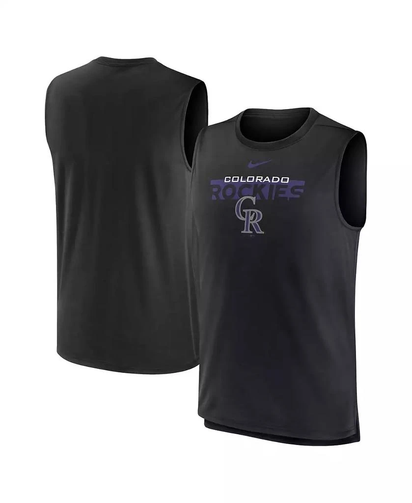 商品NIKE|Men's Black Colorado Rockies Knockout Stack Exceed Muscle Tank Top,价格¥264,第1张图片