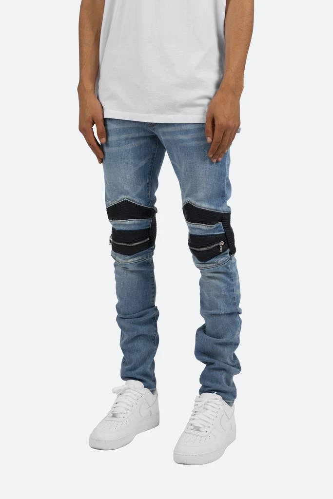 商品MNML|X186 Moto Skinny Denim - Blue/Black,价格¥257,第3张图片详细描述