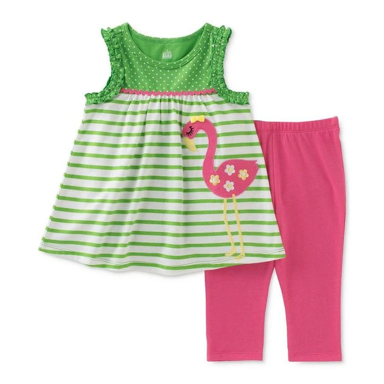 商品KIDS HEADQUARTERS|2-Pc. Flamingo Tunic & Capri Leggings Set, Baby Girls (0-24 months),价格¥57,第1张图片