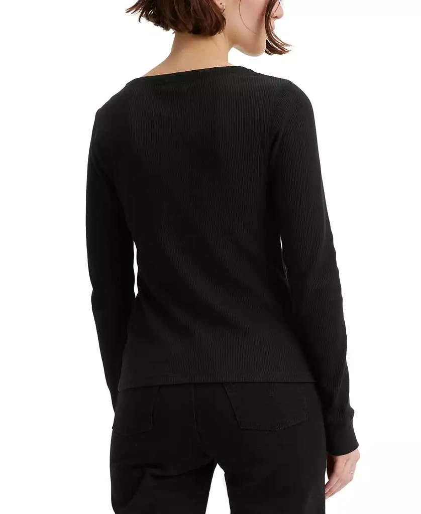 商品Levi's|Women's Sierra Waffle-Knit Quarter-Button Henley Top,价格¥120,第2张图片详细描述