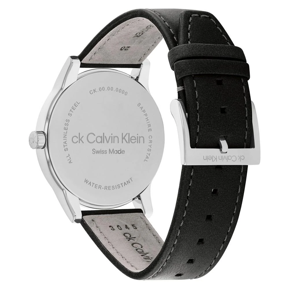 商品Calvin Klein|Men's Swiss Dressed Black Leather Strap Watch 40mm,价格¥1336,第3张图片详细描述