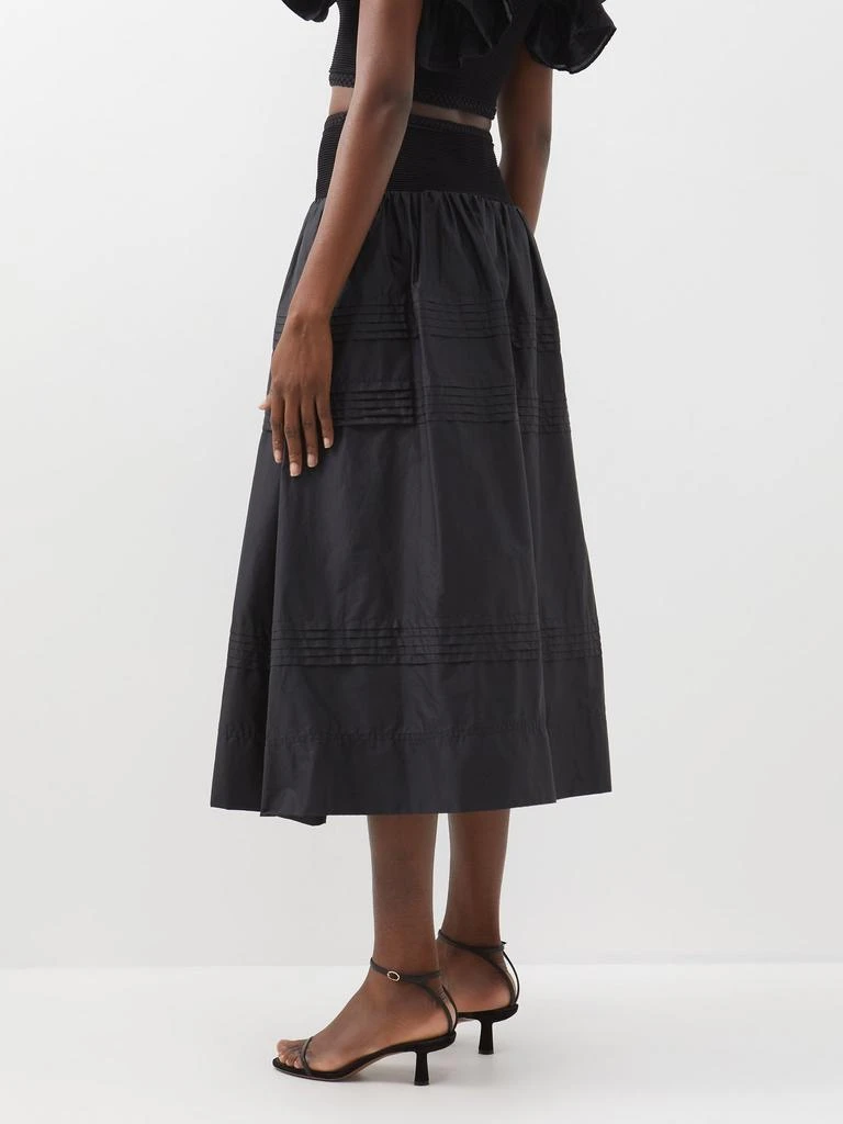 商品Aje|Rosalie knitted-waist pleated cotton midi skirt,价格¥1948,第5张图片详细描述