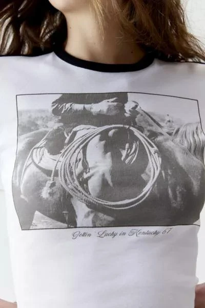 商品Urban Outfitters|Cowboy Photoreal Ringer Baby Tee,价格¥265,第3张图片详细描述