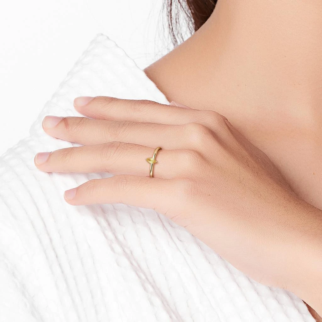 商品Mimi & Max|1/3 CT TGW Marquise Yellow Sapphire Stackable Ring in 10k Yellow Gold,价格¥1890,第4张图片详细描述