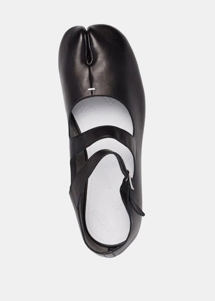 商品MAISON MARGIELA|Maison Margiela Black Tabi Ballerina Double-Strap Flats,价格¥5038,第4张图片详细描述