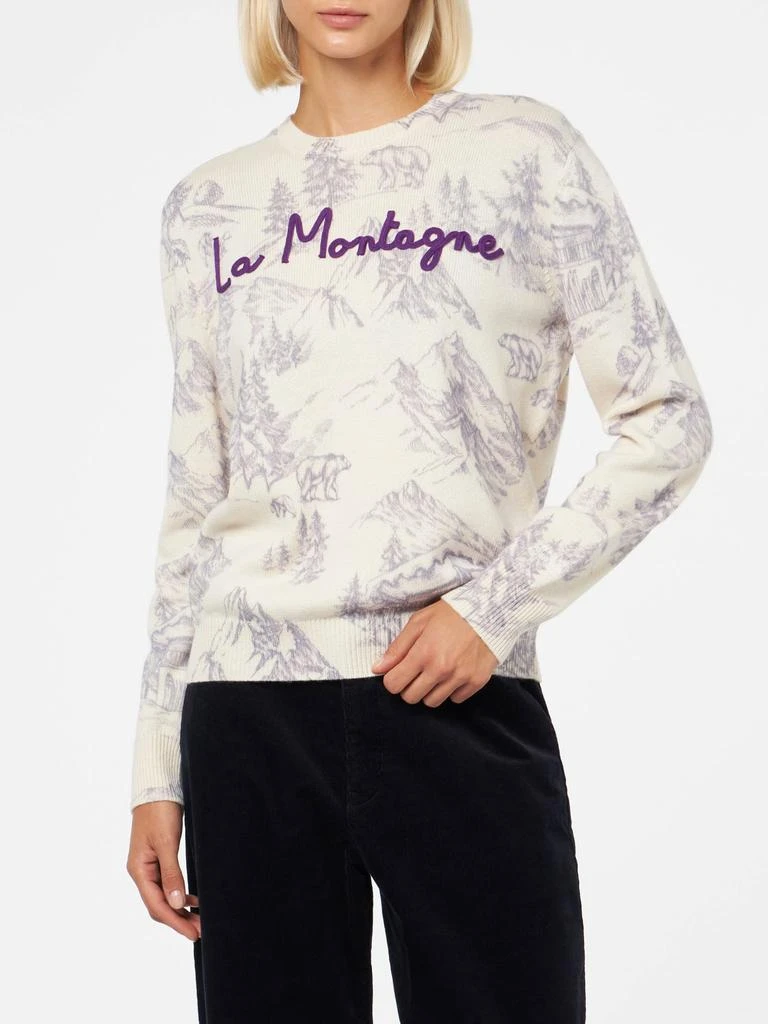商品Mc2 Saint Barth|Woman Crewneck Sweater With La Montagne Print,价格¥2221,第1张图片