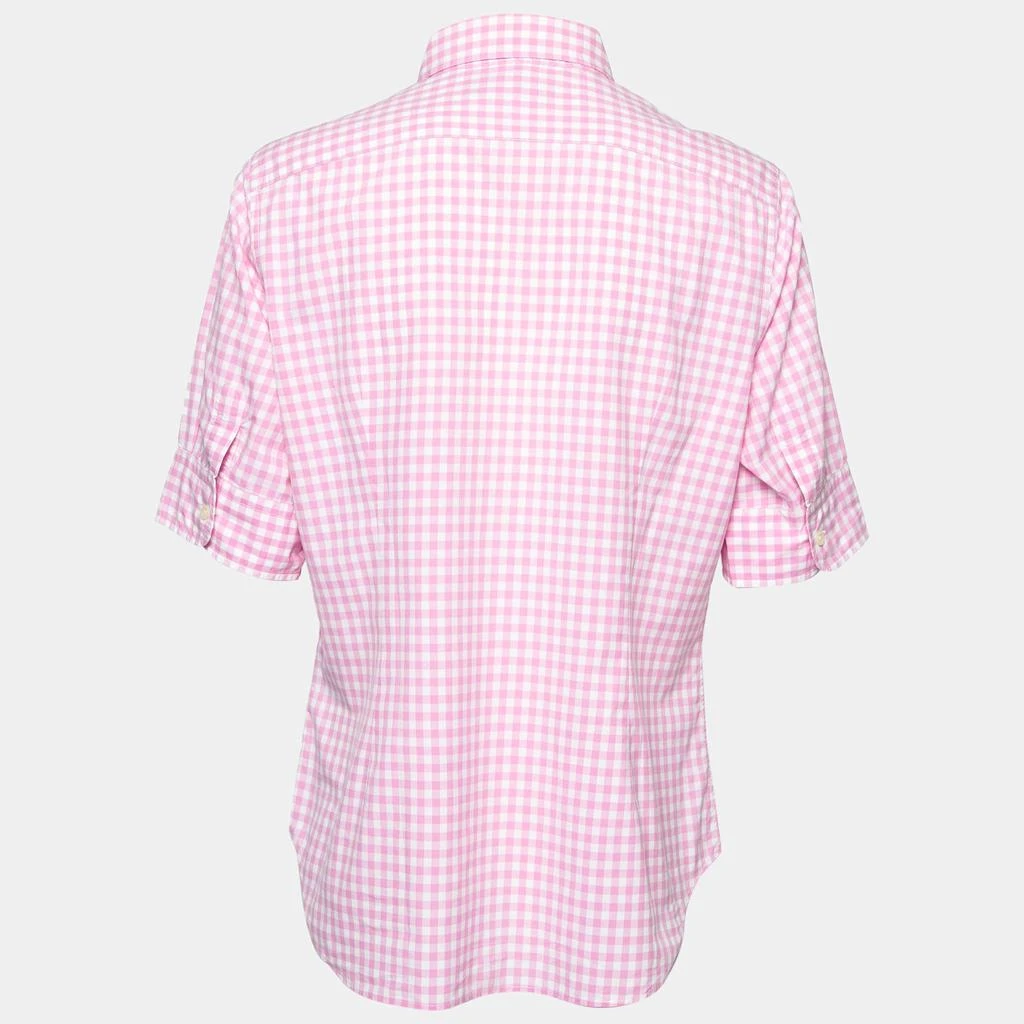 商品[二手商品] Ralph Lauren|Ralph Lauren Pink Gingham Check Cotton Button Front Short Sleeve Shirt L,价格¥841,第2张图片详细描述