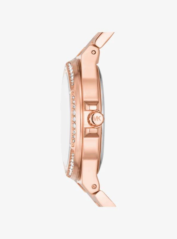 商品Michael Kors|Lennox Pavé Logo Rose Gold-Tone Watch,价格¥2213,第3张图片详细描述