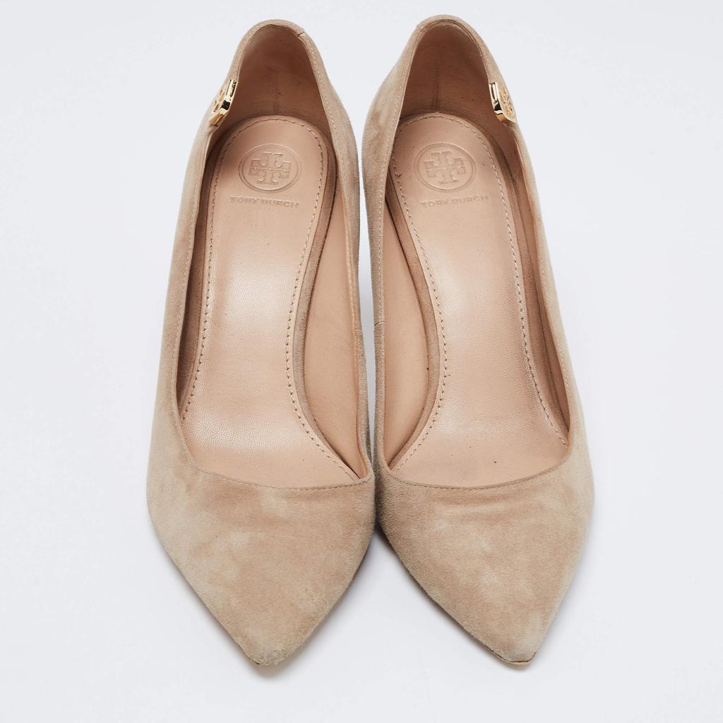 商品[二手商品] Tory Burch|Tory Burch Beige Suede Elizabeth Pumps Size 39,价格¥1118,第5张图片详细描述