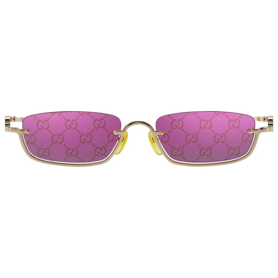 商品Gucci|Gucci Violet Logo Rectangular Unisex Sunglasses GG1278S 005 55,价格¥2395,第1张图片