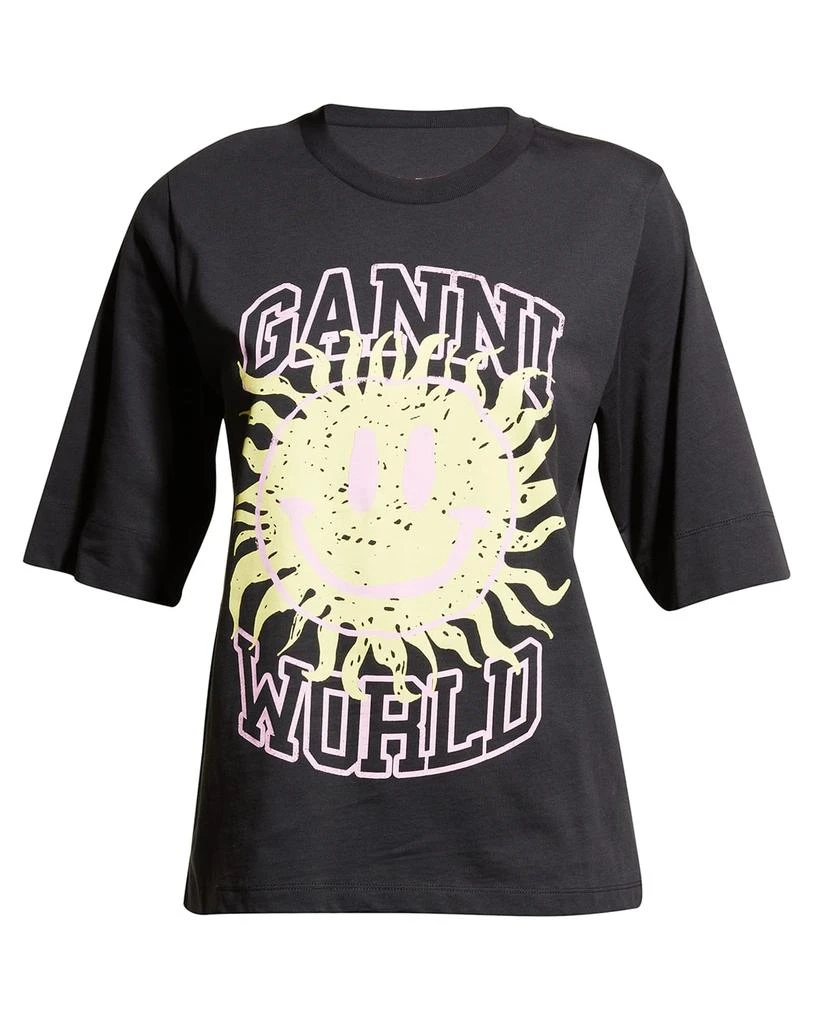 商品Ganni|Jersey Graphic Printed Mid-Sleeve Tee,价格¥356,第2张图片详细描述