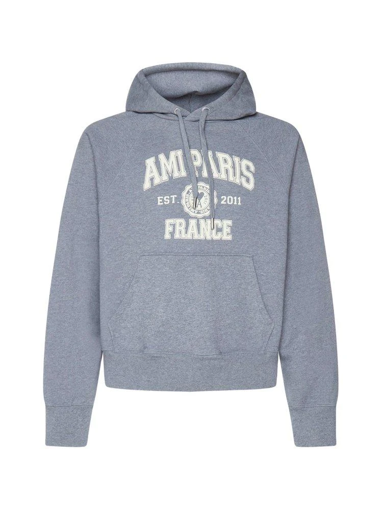 商品AMI|AMI Logo Printed Long-Sleeved Hoodie,价格¥1608,第1张图片