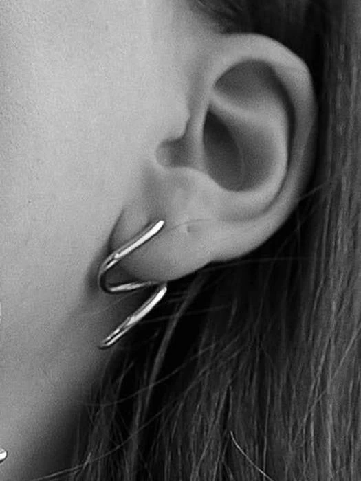 商品REALEESM|Single Simple S earring (silver)(1piece),价格¥402,第3张图片详细描述