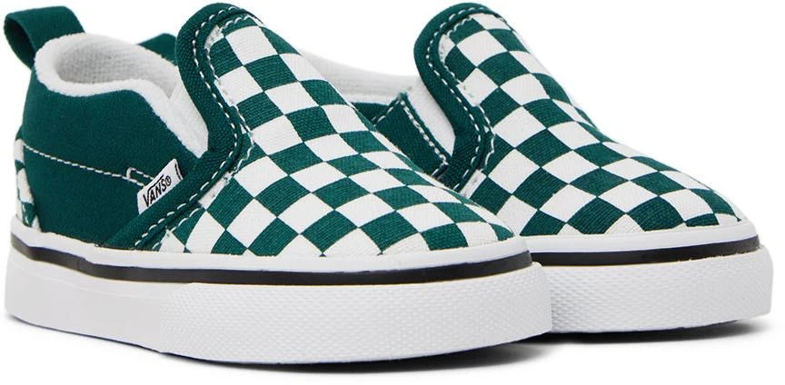 商品Vans|Baby Green & White Checkerboard Slip-On V Sneakers,价格¥198,第4张图片详细描述