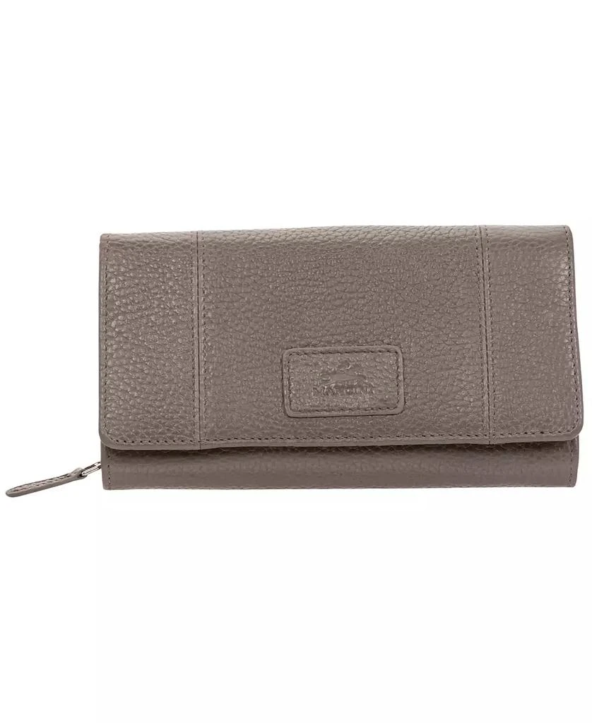 商品Mancini Leather Goods|Women's Pebbled Collection RFID Secure Mini Clutch Wallet,价格¥281,第1张图片