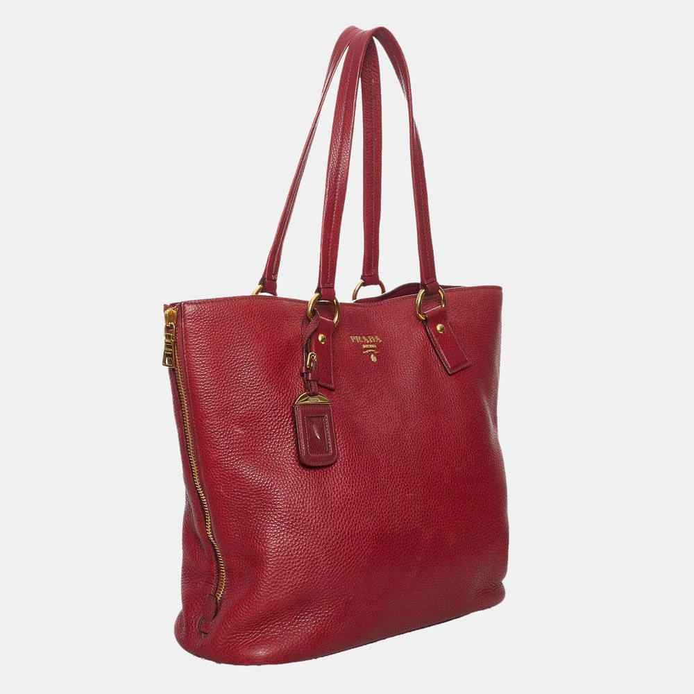 商品[二手商品] Prada|Prada Red Vitello Daino Tote Bag,价格¥4665,第2张图片详细描述