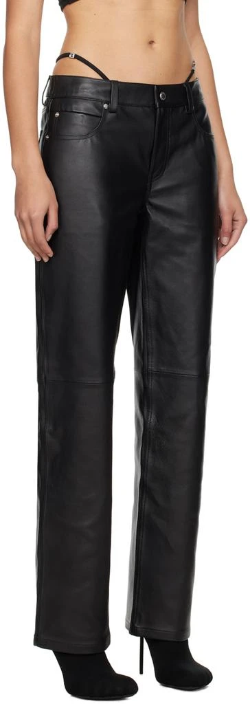 商品Alexander Wang|Black Low-Rise Leather Pants,价格¥10999,第2张图片详细描述
