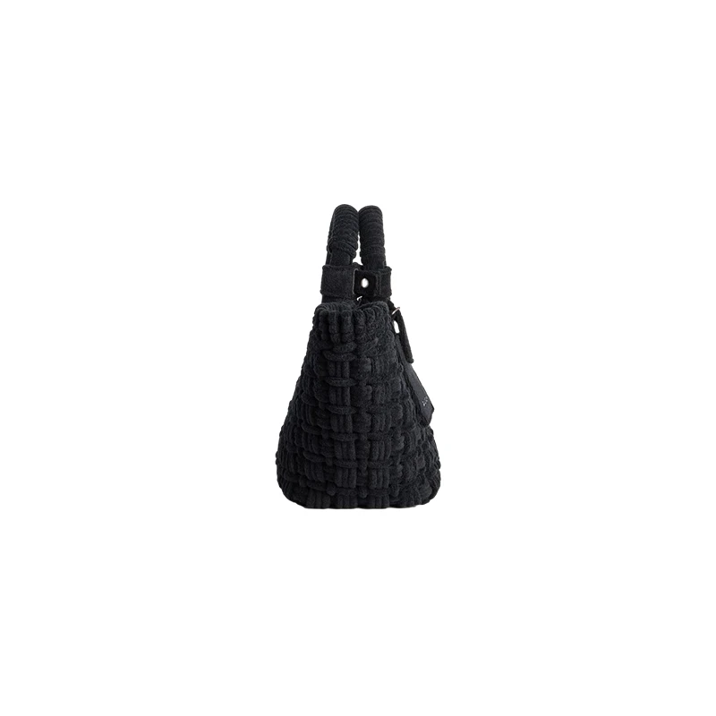 商品Balenciaga|【预售3-7天】巴黎世家 23新款 BISTRO女士XS号黑色毛巾布篮子单肩/手提包 6713422AAF01090,价格¥9239,第5张图片详细描述