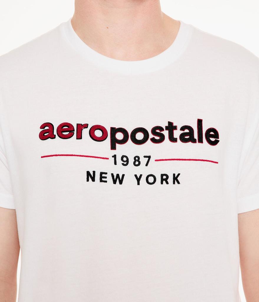 Aeropostale Men's 1987 Logo Appliquac Graphic Tee商品第3张图片规格展示