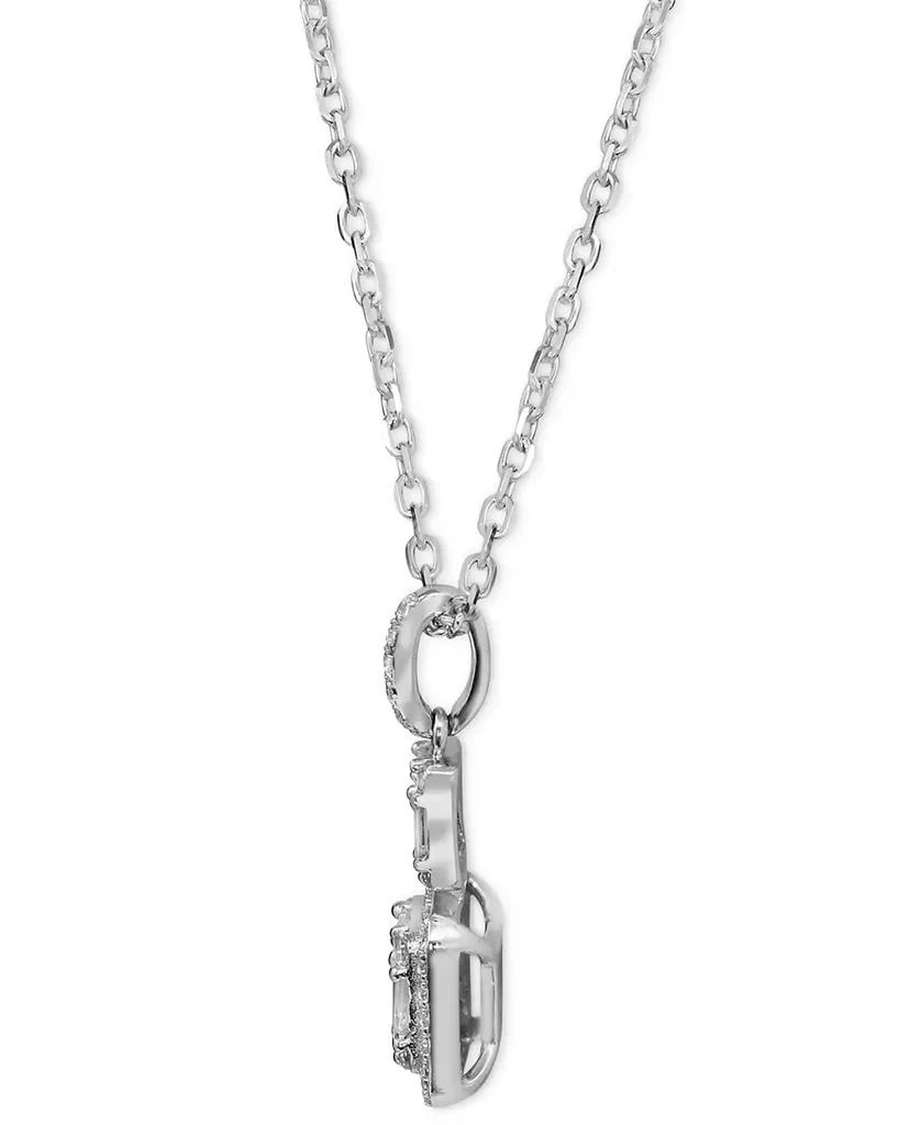 商品Macy's|Cubic Zirconia Baguette Cluster 18" Pendant Necklace in Sterling Silver,价格¥1134,第2张图片详细描述