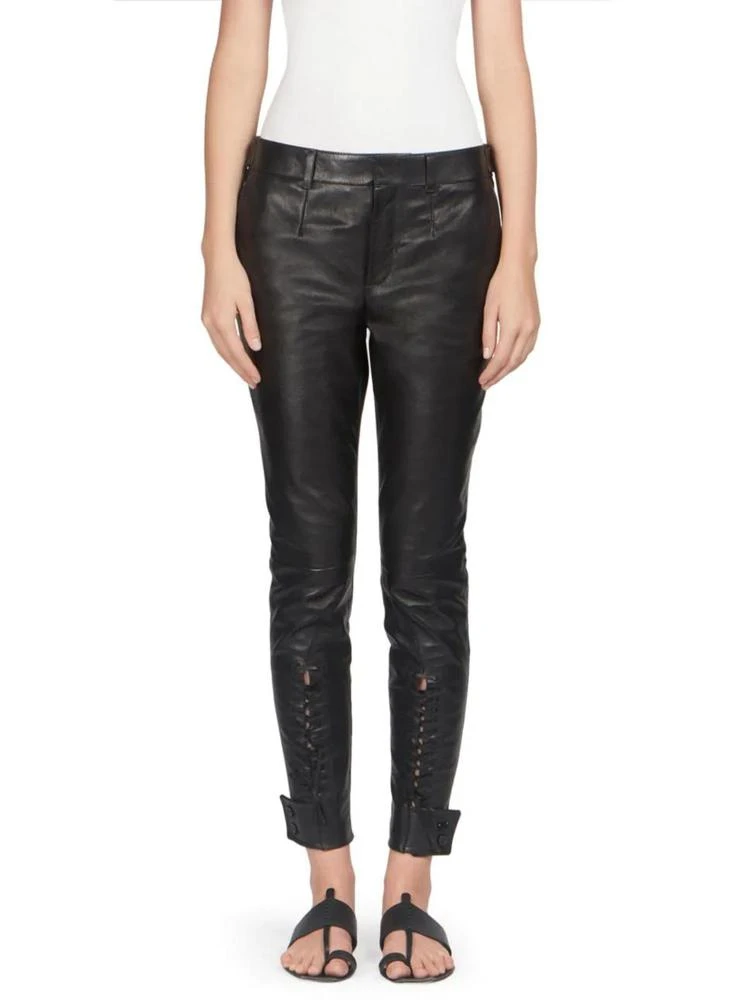商品Yves Saint Laurent|Saint Laurent - Leather Lace-Up Pants,价格¥9824,第1张图片